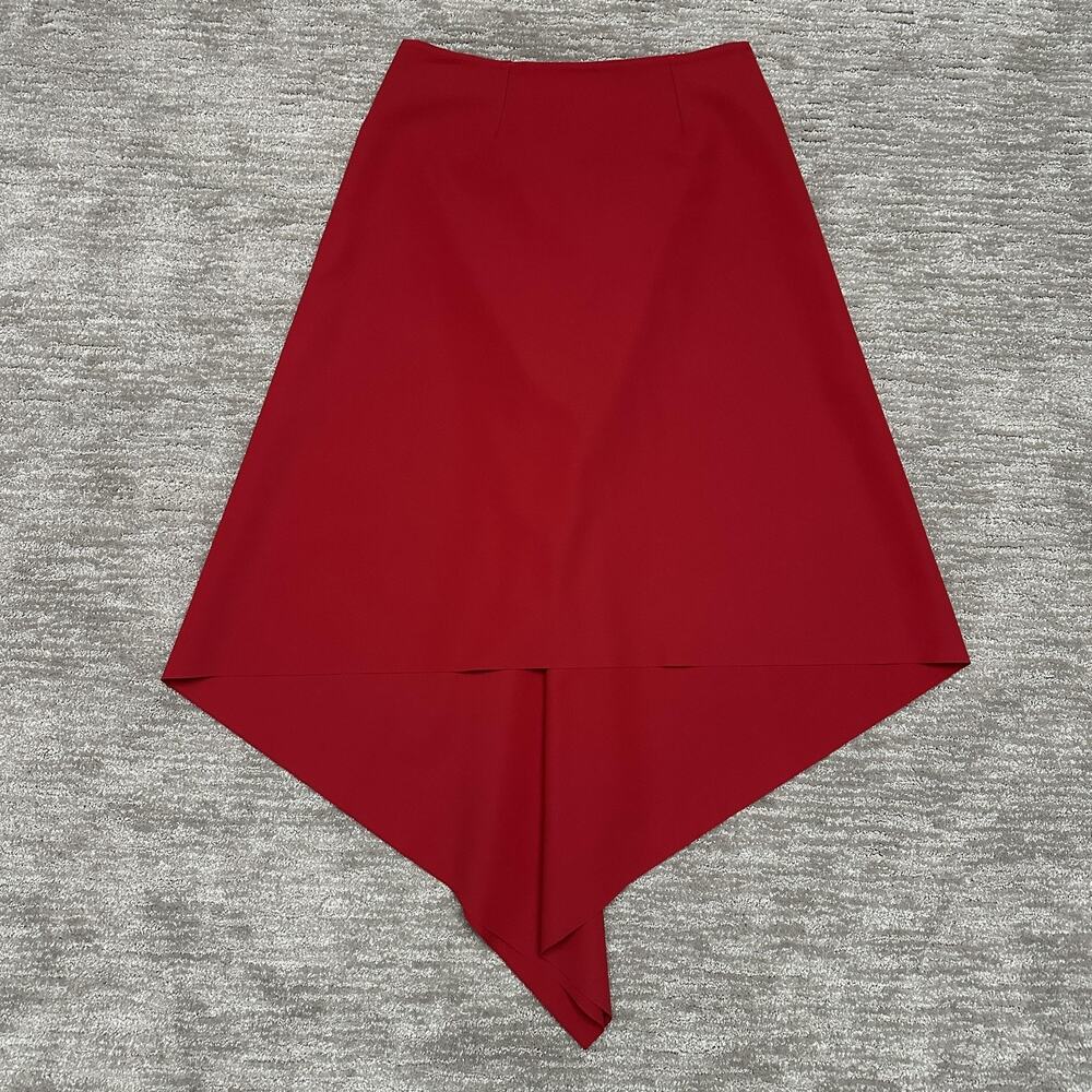 Maria Pinto Skirt Womens XL Red Lava Hemsworth Asymmetric Handkerchief Hem Midi